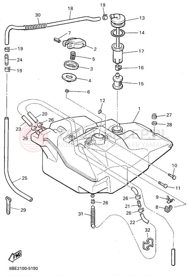 Schemat "zbiornik paliwa" do Yamaha OVATION LE CS340EV