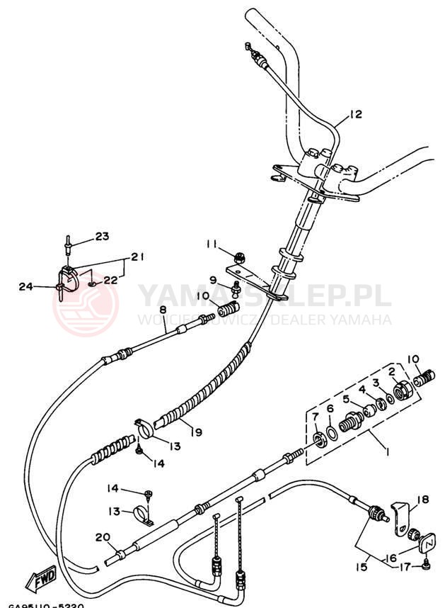Schemat "Układ chlodzenia" do Yamaha WAVE RUNNER III WRA650U
