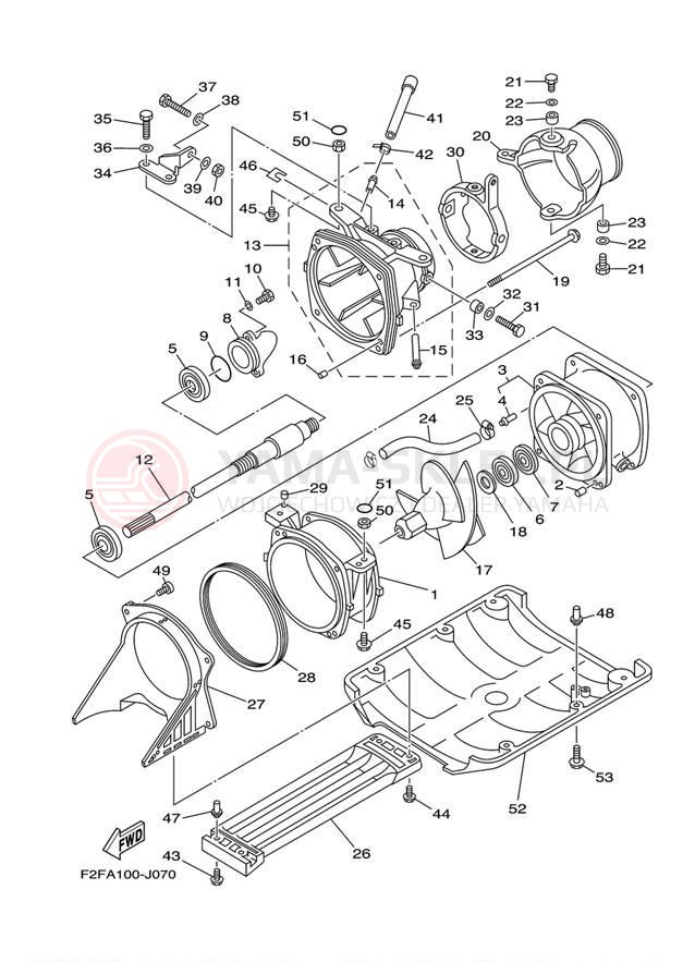 Schemat "JET UNIT" do Yamaha WAVERUNNER SUPER JET SJ700BL
