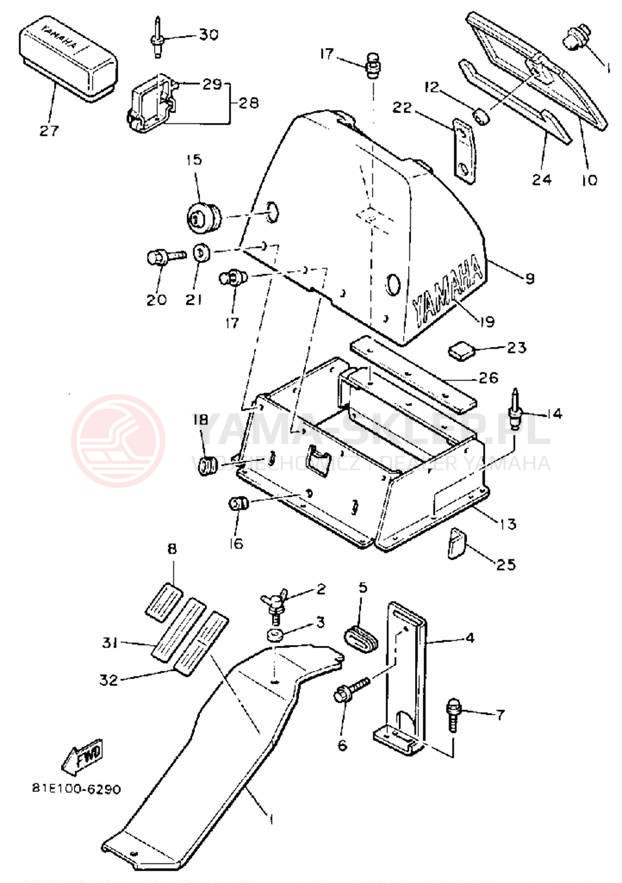Schemat "GUARD - LUGGAGE BOX" do Yamaha INVITER CF300L