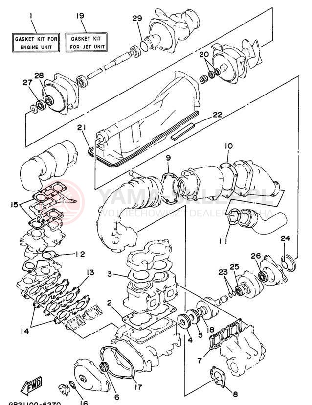 Schemat "Zestaw naprawczy" do Yamaha WAVE RAIDER 760 RA760U