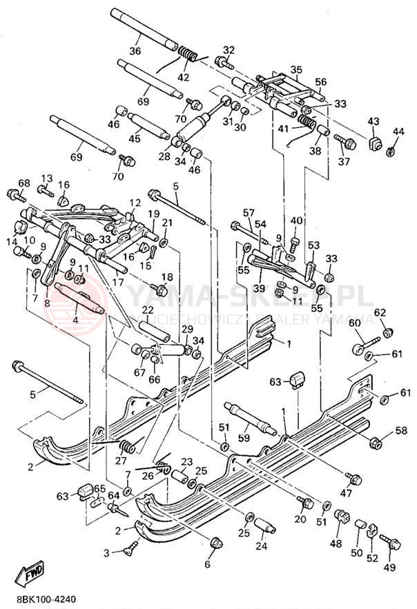 Schemat "Zawieszenie gąsiennicy" do Yamaha VENTURE XL VT480U