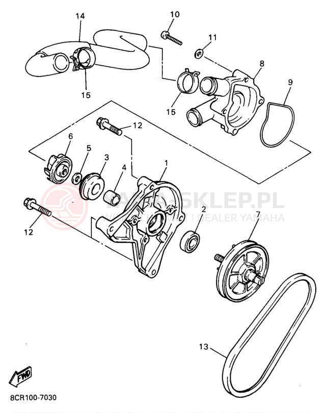 Schemat "Pompa wody" do Yamaha VMAX 600 SX VX600SXA/VX700SXA
