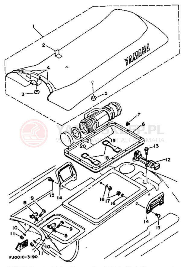 Schemat "siedzenie" do Yamaha WAVE RUNNER III WRA650R