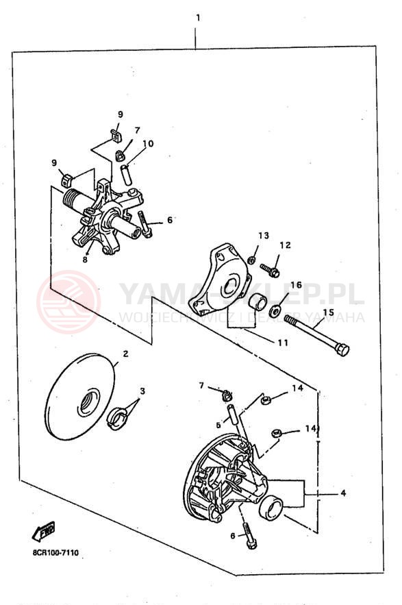 Schemat "sprzęgło - zestaw naprawczy" do Yamaha VENTURE 500 VT500B/VT600B