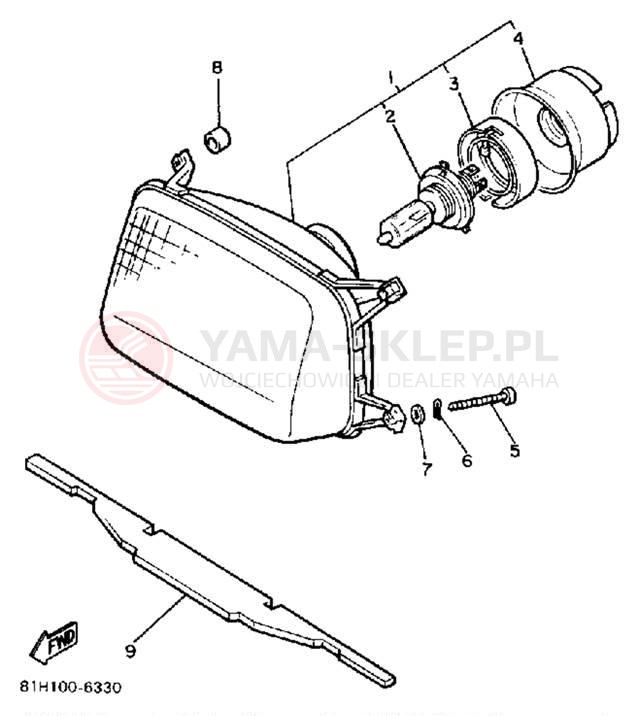 Schemat "Lampa przód" do Yamaha EXCITER EX570L