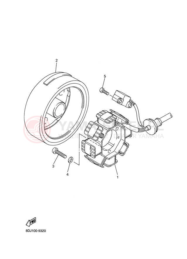 Schemat "prądnica" do Yamaha VENTURE XL VT500XLL