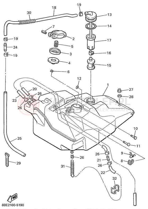 Schemat "zbiornik paliwa" do Yamaha OVATION LE CS340EC
