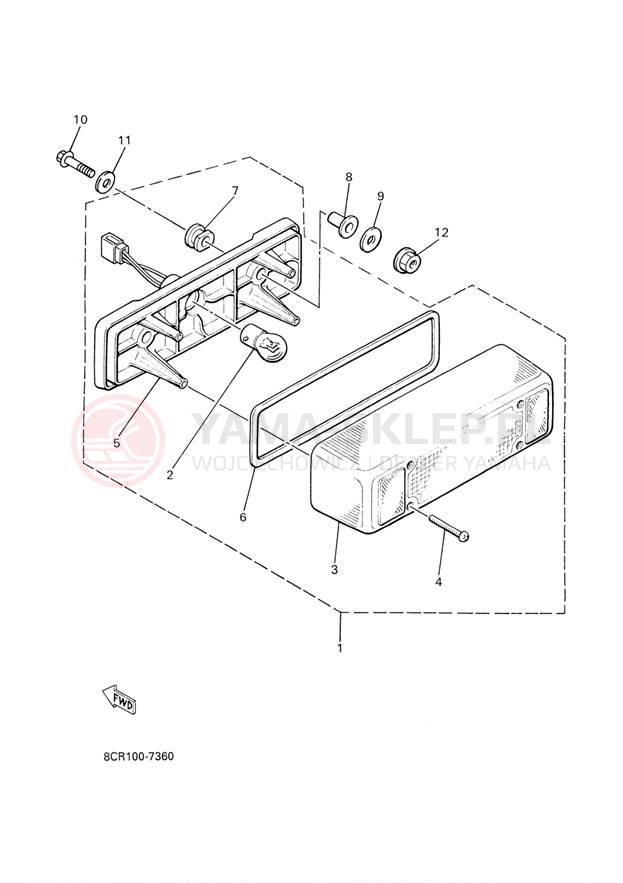 Schemat "lampa tył" do Yamaha VMAX 500 VX500D