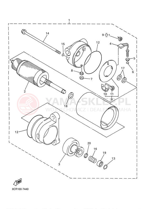 Schemat "rozrusznik" do Yamaha VMAX 500 VX500D