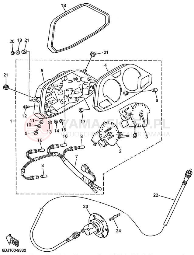 Schemat "licznik" do Yamaha VENTURE 500 XL VT500XLC