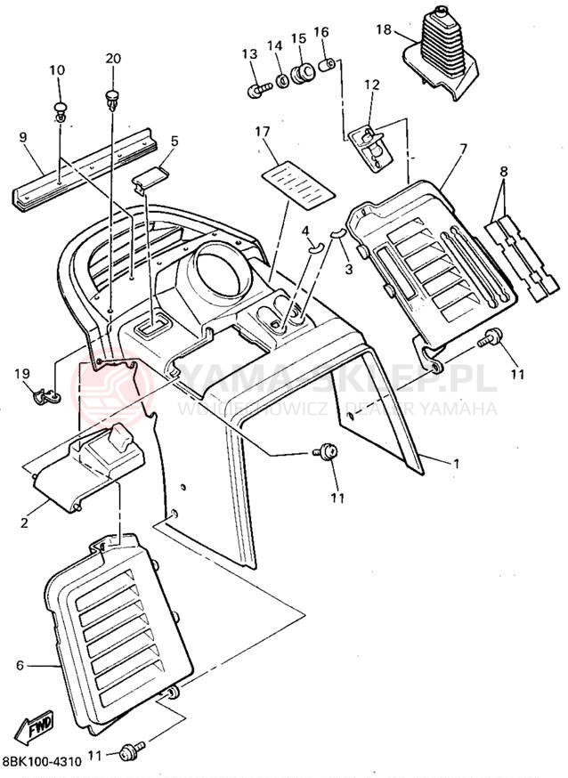 Schemat "INSTRUMENT PANEL" do Yamaha VENTURE XL VT480U