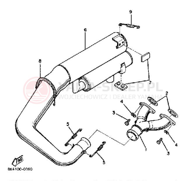 Schemat "Wydech końcowy" do Yamaha SS440 SS440H