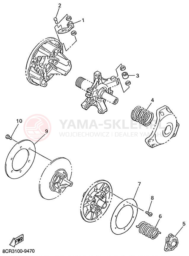 Schemat "DRIVE SETTING" do Yamaha MOUNTAIN MAX 600 MM600PC