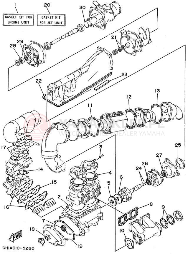 Schemat "Zestaw naprawczy" do Yamaha RA700AT