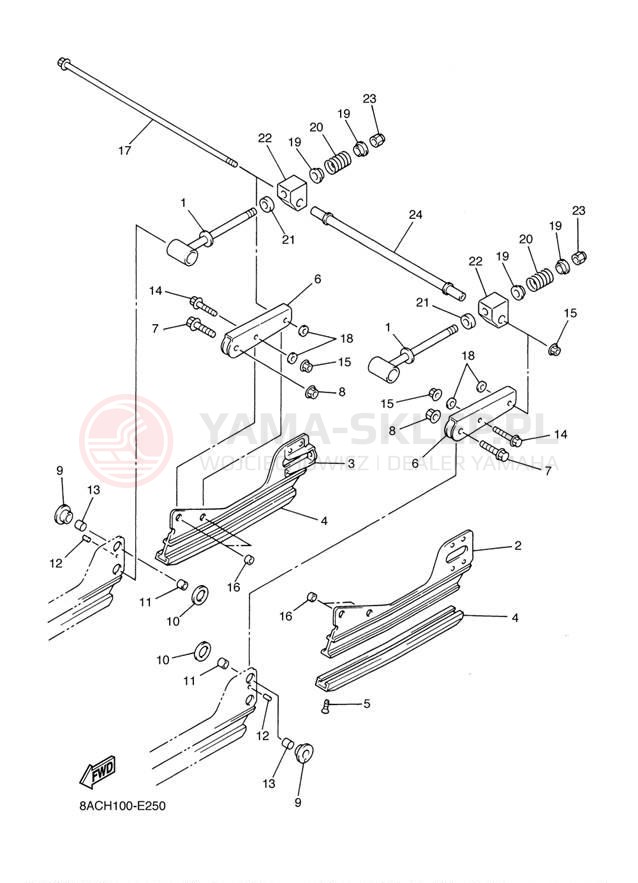 Schemat "TRACK SUSPENSION" do Yamaha VK PROFESSIONAL VK10L