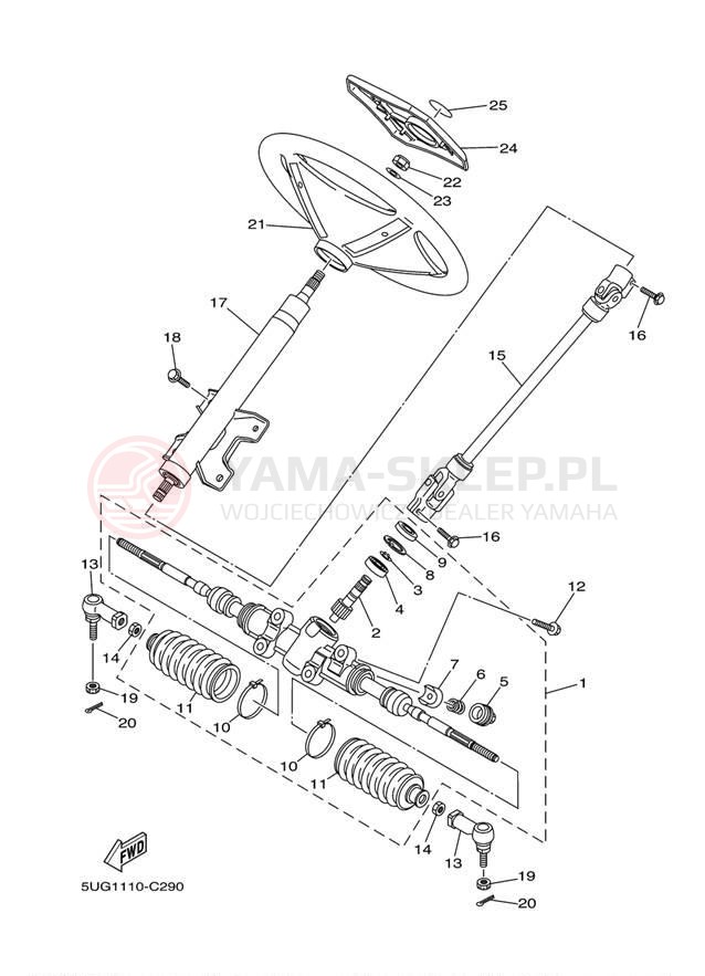 Schemat "Półki zawieszenia" do Yamaha RHINO 660 YXR66FW