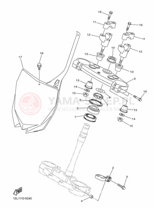 Schemat "Półki zawieszenia" do Yamaha YZ250F YZ250FFW/YZ250FFL