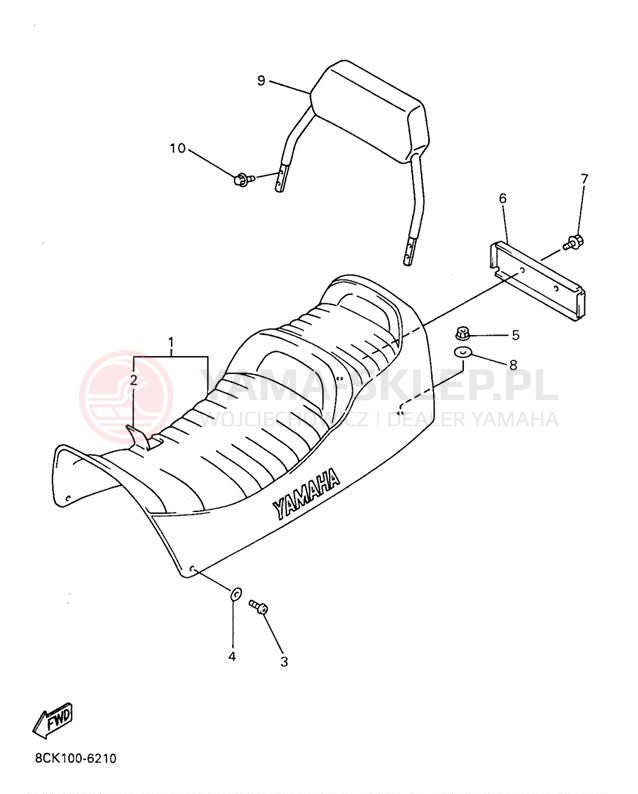 Schemat "siedzenie" do Yamaha VENTURE TR VT480TRA