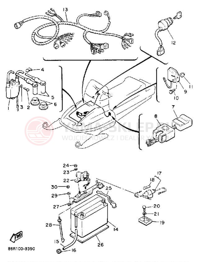 Schemat "układ elektryczny" do Yamaha VK540 VK540EN