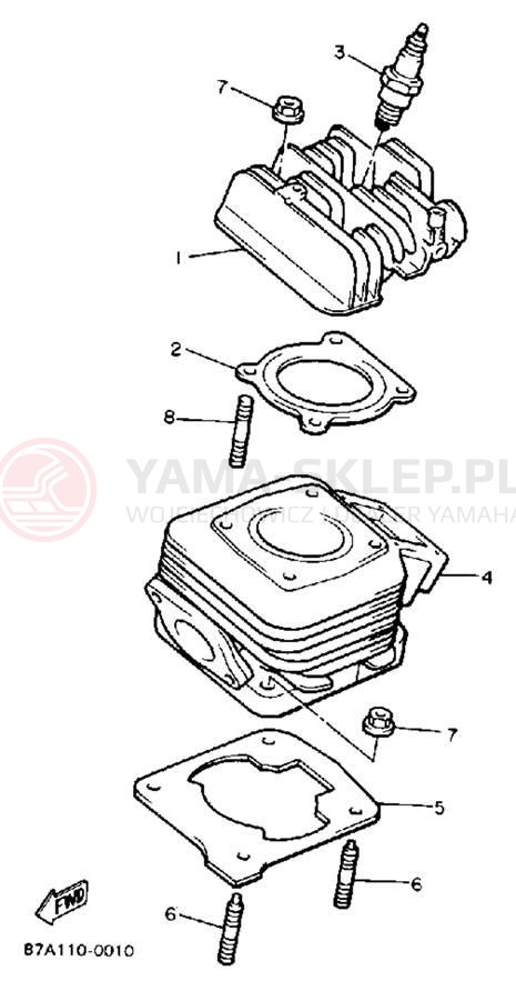 Schemat "cylinder" do Yamaha SNOSPORT SV125P