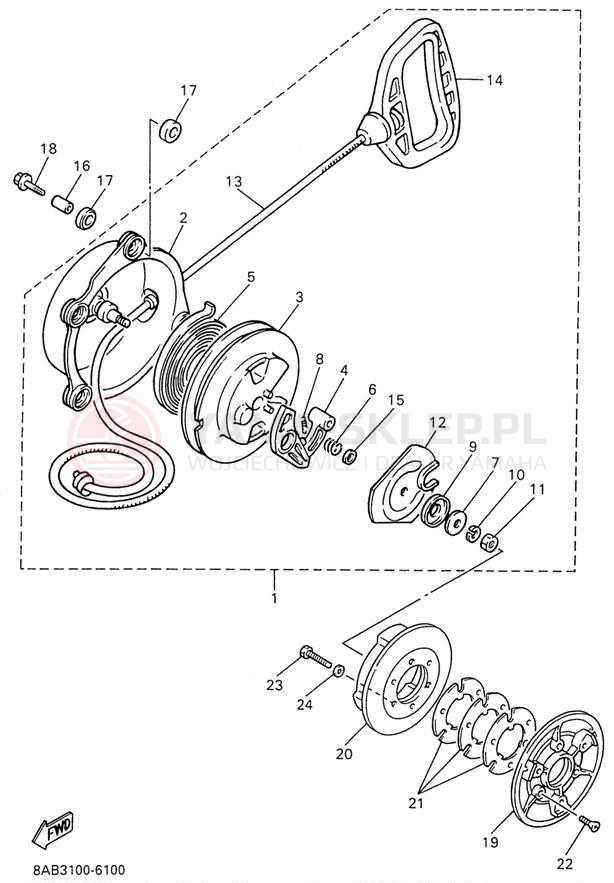 Schemat "rozrusznik" do Yamaha VMAX 600 VX600W