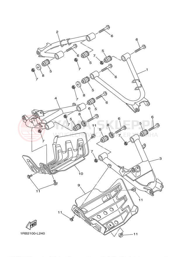 Schemat "wahacz" do Yamaha YXR7FHD