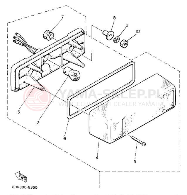 Schemat "lampa tył" do Yamaha VK540 VK540EP