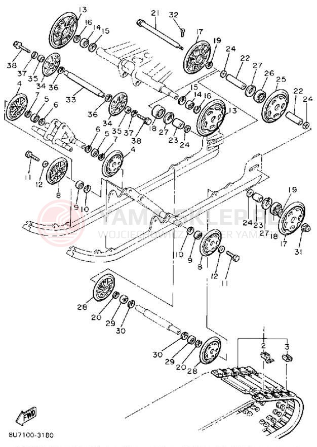 Schemat "Zawieszenie gąsiennicy" do Yamaha SRV SR540G