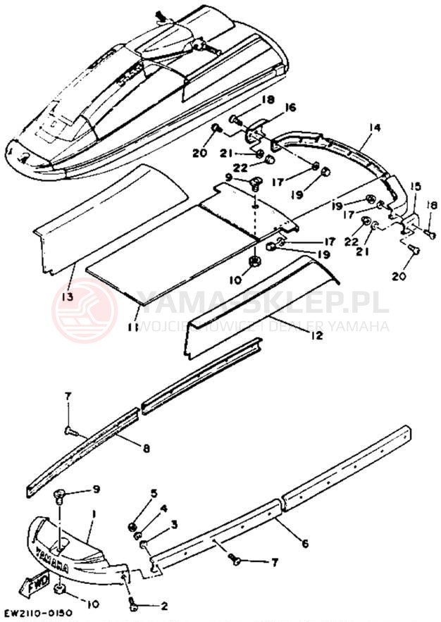 Schemat "GUNWALE - MAT" do Yamaha SUPER JET SJ650D