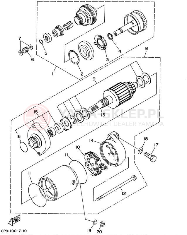 Schemat "rozrusznik" do Yamaha SV1200/SV1200/SV1200Z