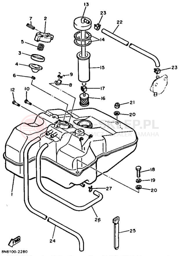 Schemat "zbiornik paliwa" do Yamaha XL-V XL540P
