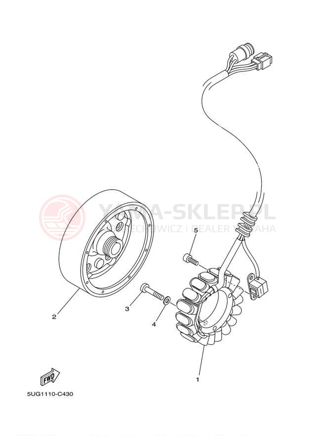 Schemat "prądnica" do Yamaha RHINO 450 HUNTER YXR45FHW