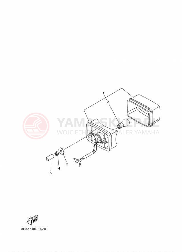 Schemat "lampa tył" do Yamaha GRIZZLY 700 EPS SE YFM700PSFS