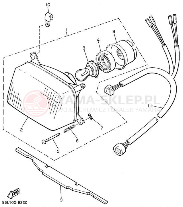 Schemat "Lampa przód" do Yamaha OVATION LE CS340EC
