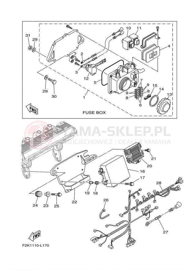 Schemat "układ elektryczny" do Yamaha SX210 LAT1100CP/LAT1100DP
