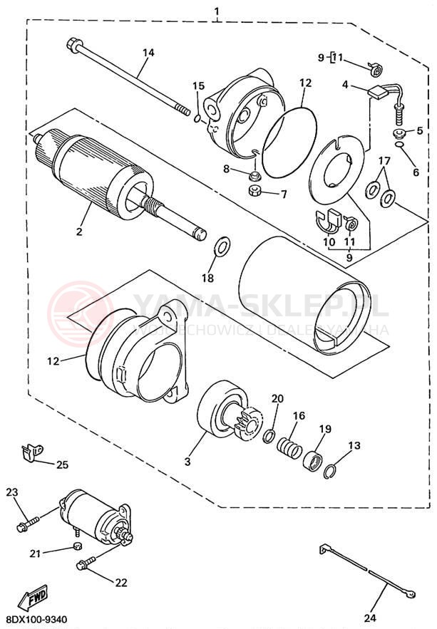 Schemat "rozrusznik" do Yamaha VENTURE 500 XL VT500XLC