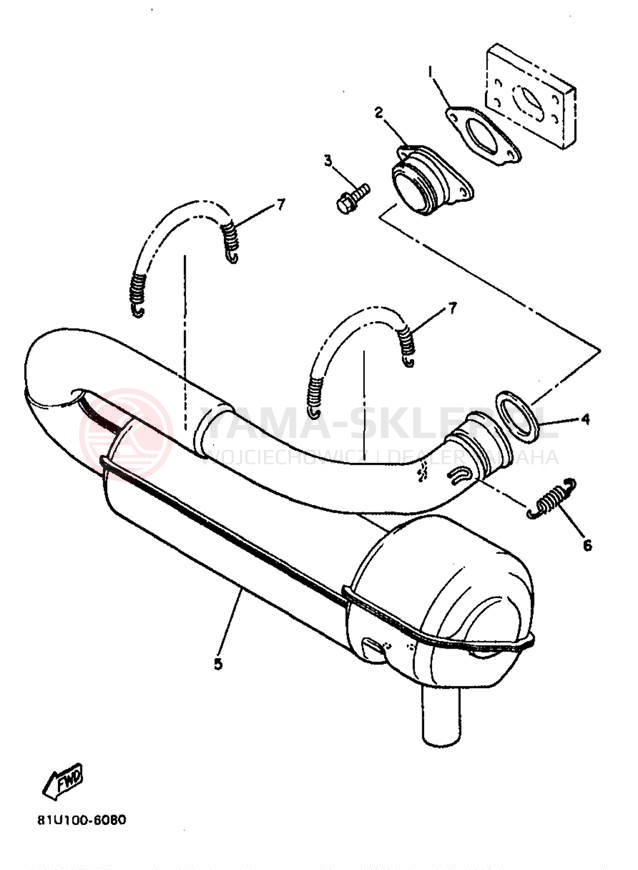 Schemat "Wydech końcowy" do Yamaha BRAVO LT BR250TB