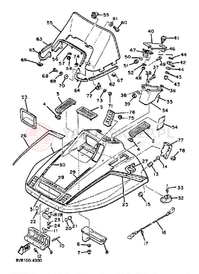Schemat "SHROUD - WINDSHIELD" do Yamaha SS440 SS440H