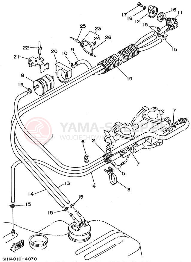 Schemat "Układ paliwowy" do Yamaha WAVE RAIDER RA700T