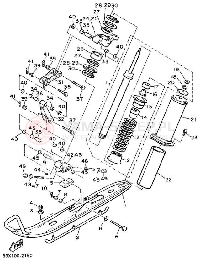 Schemat "płozy" do Yamaha ENTICER II LT ET410TRS