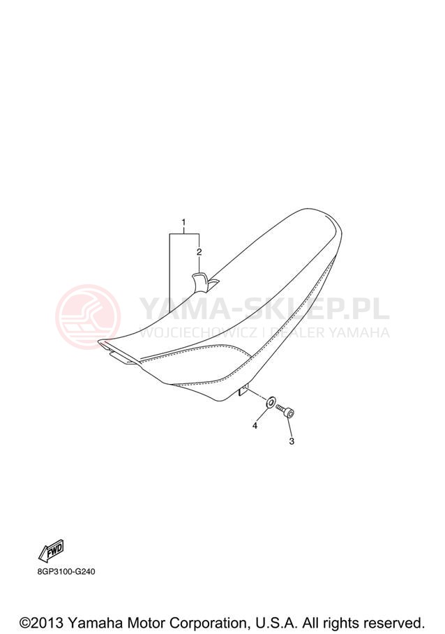 Schemat "siedzenie" do Yamaha PHAZER RTX PZ50RTZO/PZ50RTZB