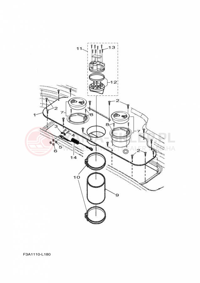 Schemat "JET UNIT" do Yamaha AR192 RM1800AP/RM1800BP