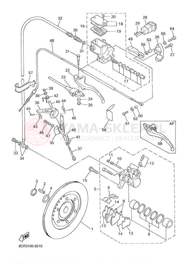 Schemat "hamulec" do Yamaha SX500R SX500D