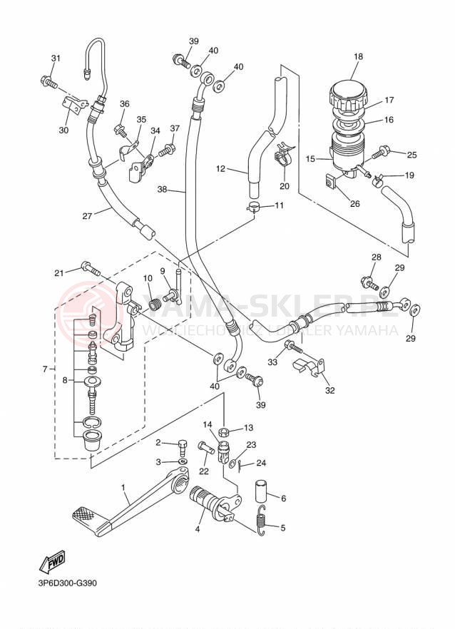 Schemat "Pompa hamulcowa tył" do Yamaha FJR1300A FJR13AFC/FJR13AF