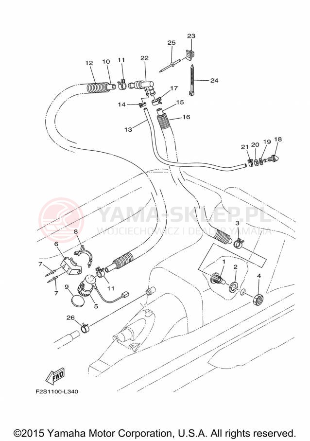 Schemat "Pompa bigle" do Yamaha FX CRUISER HO FB1800AP