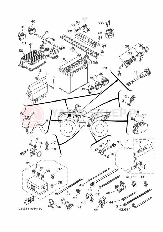 Schemat "układ elektryczny" do Yamaha GRIZZLY 700 EPS SE YFM700PSFS