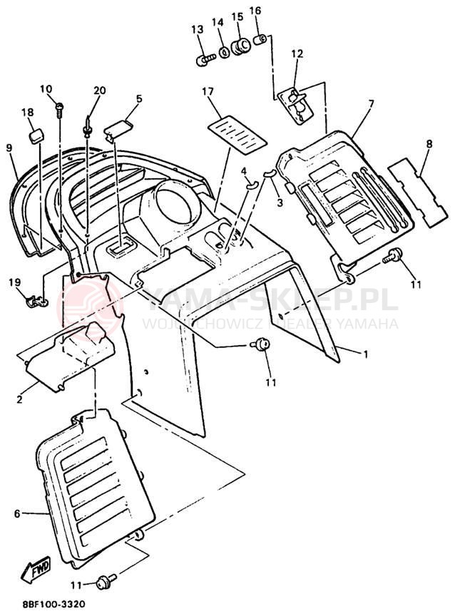 Schemat "INSTRUMENT PANEL" do Yamaha PHAZER MOUNTAIN LITE PZ480STA