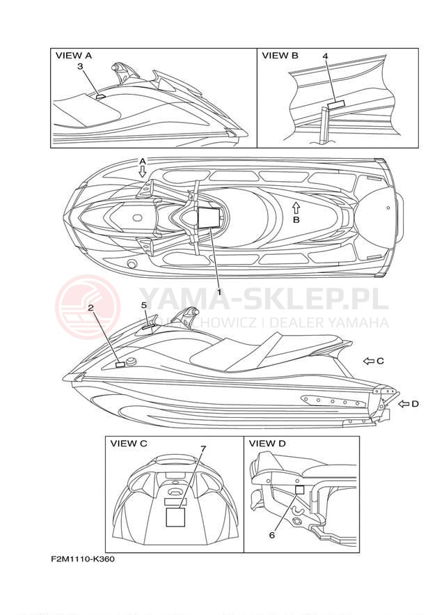 Schemat "naklejki" do Yamaha VXS VX1800L