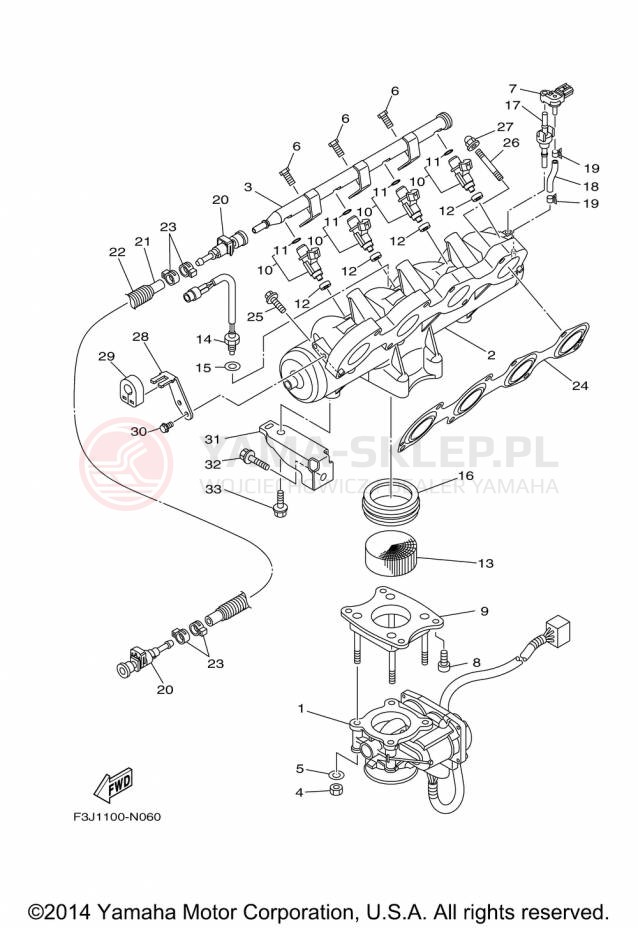 Schemat "Wtrysk paliwa" do Yamaha WAVERUNNER FZS GX1800AP